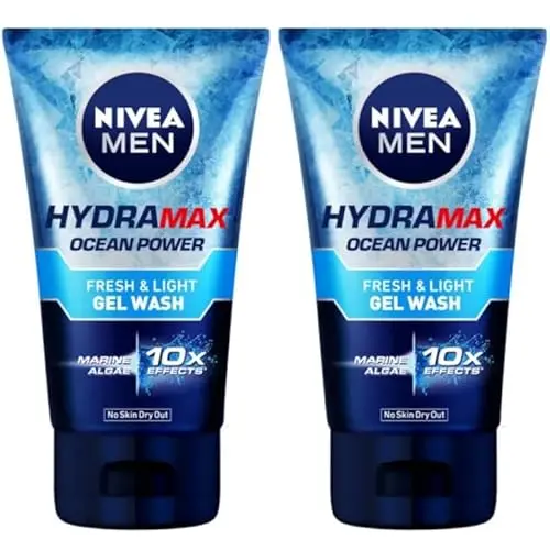 NIVEA Men Hydra Max Ocean Power Face Wash twin-pack