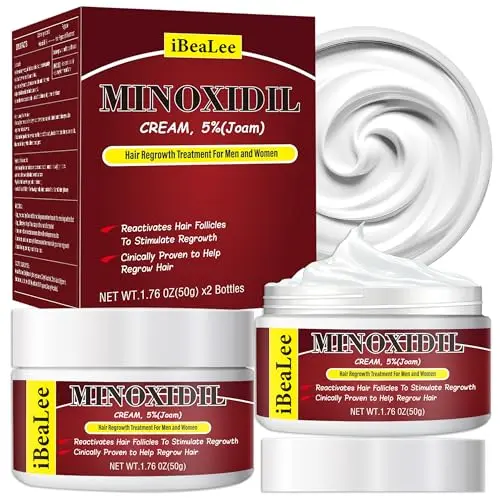 iBealee 5% Minoxidil for Men and Women Hair Growth Cream