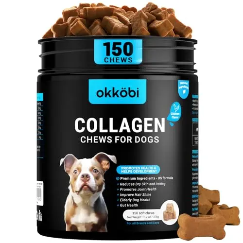 OKKOBI Collagen for Dogs soft chews in a jar