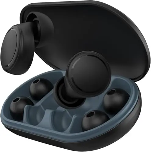CHRFRY black silicone earplugs in a small rectangular case