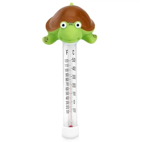 Inpool floating turtle-shaped pool and aquarium thermometer