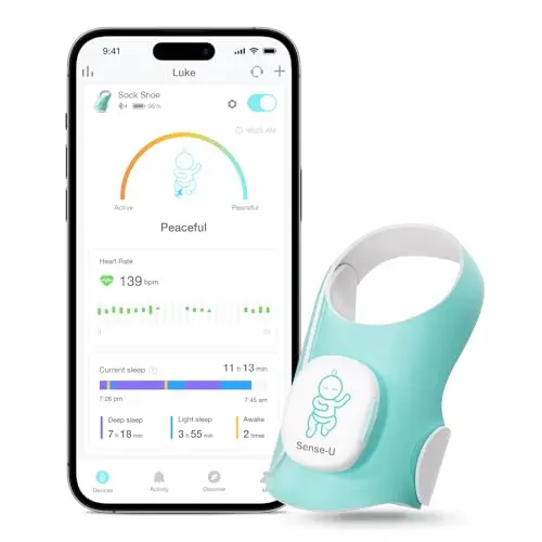 Sense-U Baby Sleep Sock Monitor in turquoise color