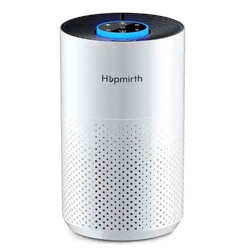 Hopmirth white compact air purifier with H14 filter