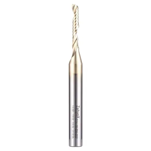 ZahyoX O flute upcut router bit with small diameter for detailed acrylic work