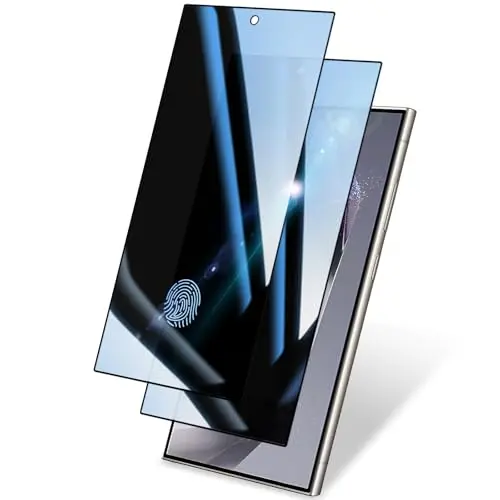 BSUWIN 2-pack tempered glass privacy screen protector for Samsung Galaxy S24 Ultra