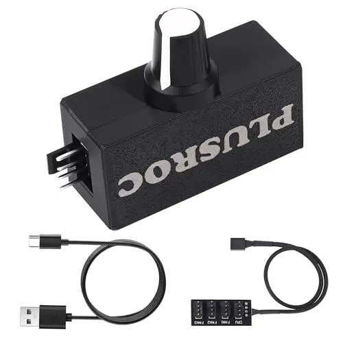 PlusRoc USB Type-C powered 4-pin PWM fan controller and 4-way hub