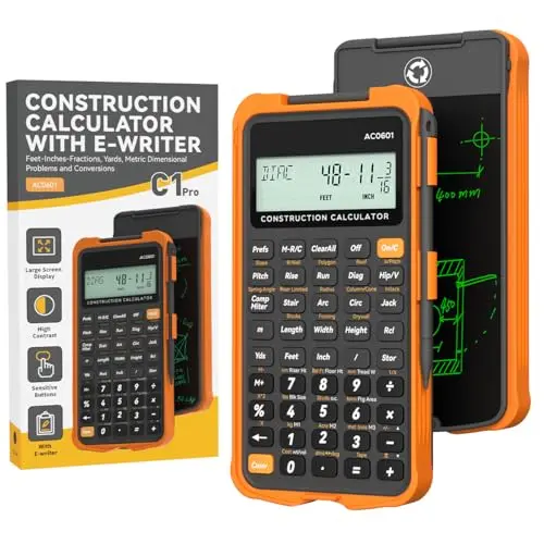 ROATEE Construction Calculator with flip-page writing tablet