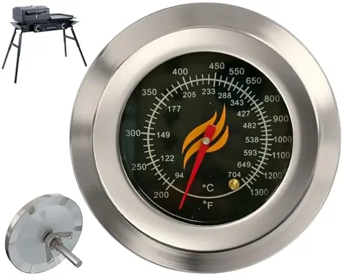 PETKAO 3-inch analog replacement temperature gauge for Blackstone grill lid