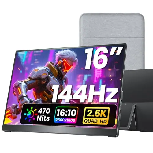 kksmart 16-inch 2.5K 144Hz portable gaming monitor with metal body