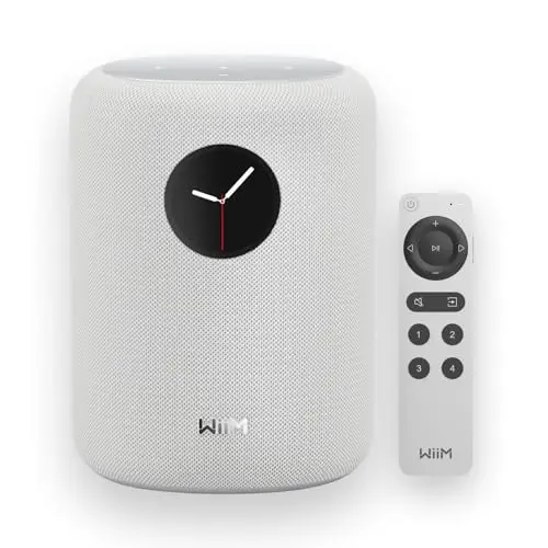 WiiM Sound smart speaker with touch display in white