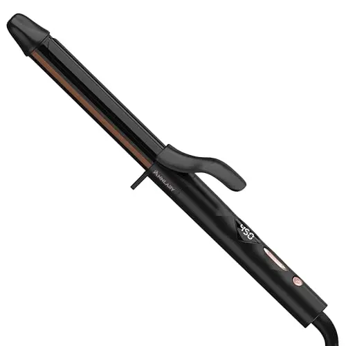 ANNLARY 1 inch titanium ceramic curling iron with LED display