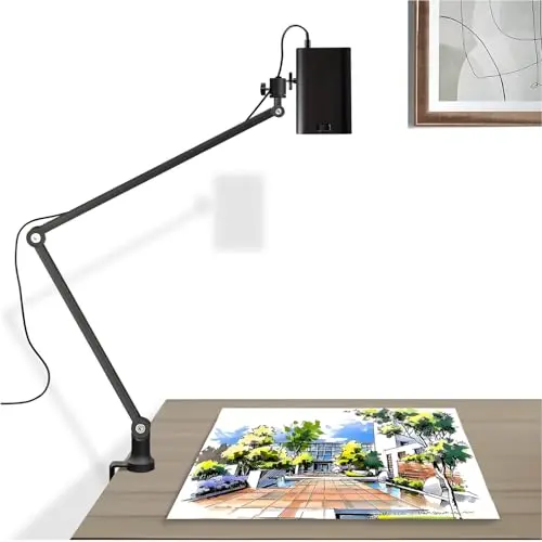 GIKUCNZL black mini art projector on its adjustable stand
