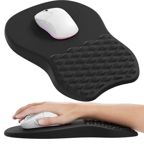 MROCO black ergonomic mouse pad with memory foam and massage dots