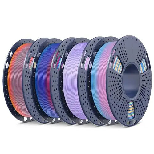 SUNLU rainbow gradient PLA filament bundle with four small spools