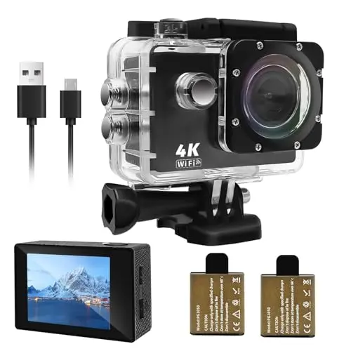 CECOSY compact action camera with waterproof case