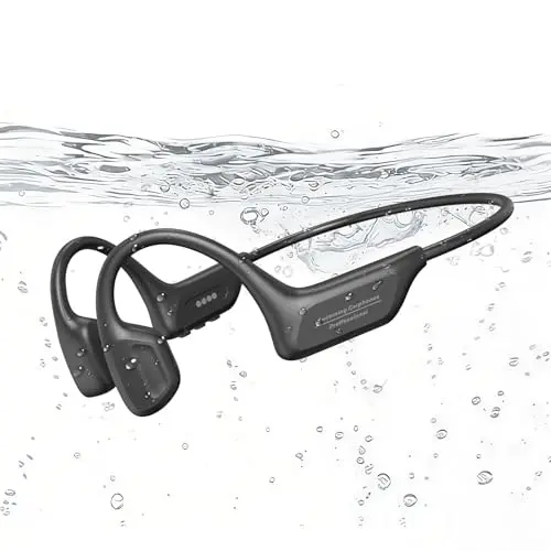 Fanisic waterproof bone conduction headphones with magnetic charging cable.