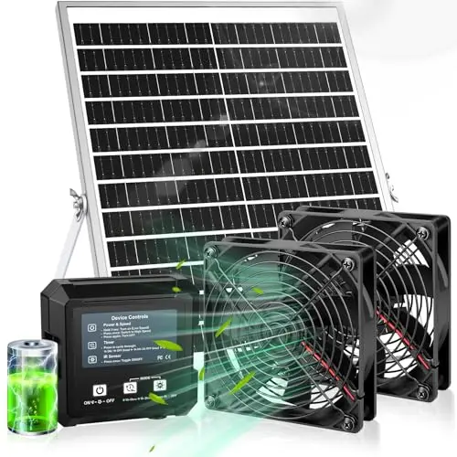 TARKARI solar-powered exhaust fan with smart infrared sensor for chicken coops
