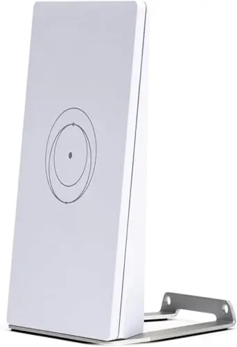 Compact white and gray dual-band travel router.