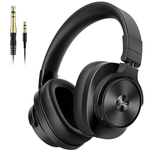 AOC Bluetooth Over Ear Headphones with wired audio jack for studio use