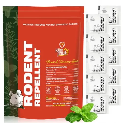 Kairnphault mouse repellent pouches with peppermint and rosemary oil