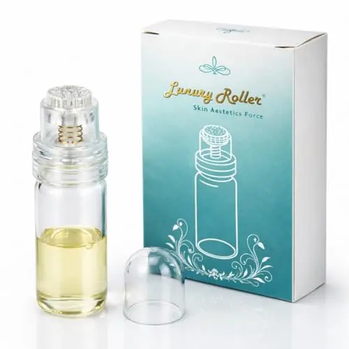Micro Infusion Stamp with gold-plated head and serum bottle
