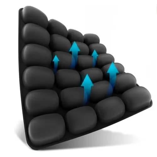 Sondur Black CloudAir inflatable travel cushion with built-in pump