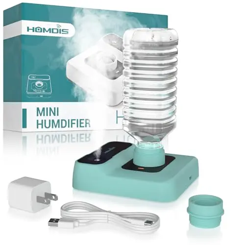 HOMDIS green portable travel humidifier with rechargeable battery
