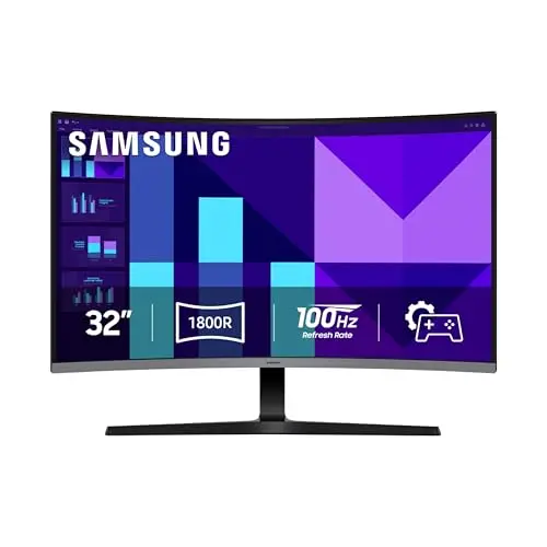 Samsung 32-inch FHD curved monitor with built-in speakers