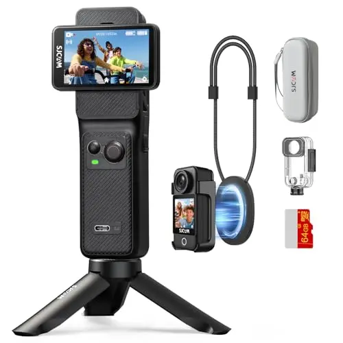 SJCAM C400 vlogging camera with external display controller