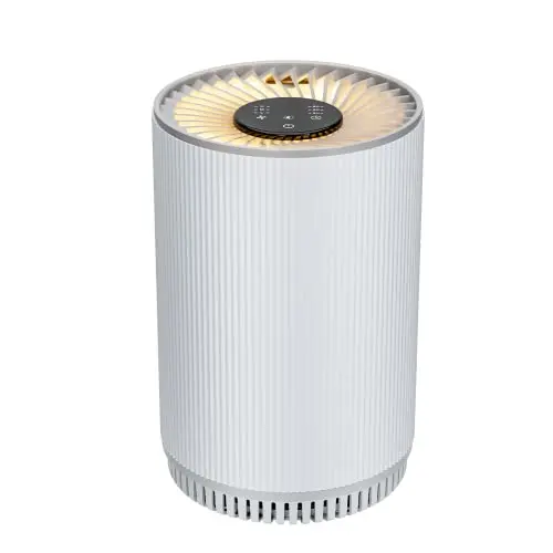 AIUZLK KJ80 white cylindrical air purifier with bottom air intake.