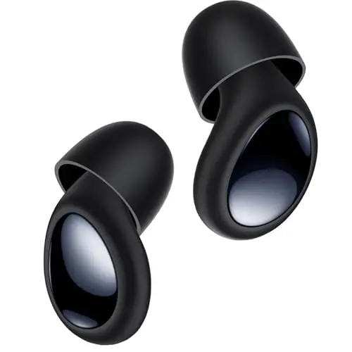 TOAPEX matte black silicone earplugs with a stylish metallic finish and compact case