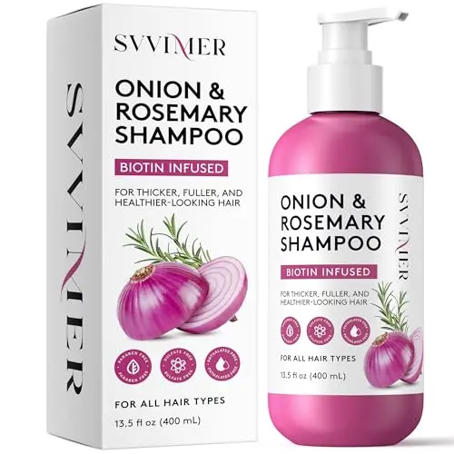 Svvimer Onion Rosemary and Biotin Shampoo bottle