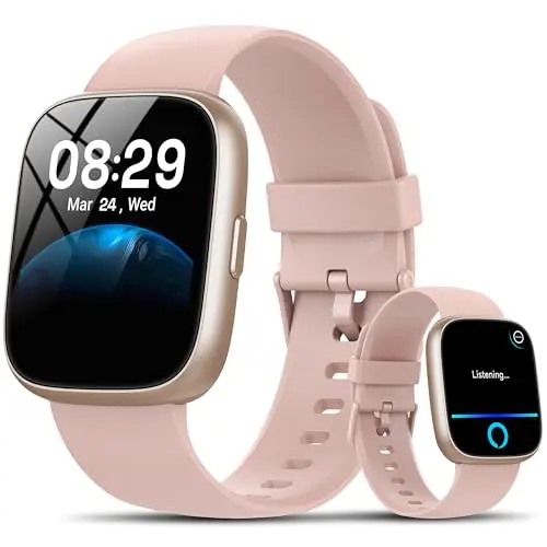 Cillso smartwatch with a pink silicone strap and a square HD touchscreen.