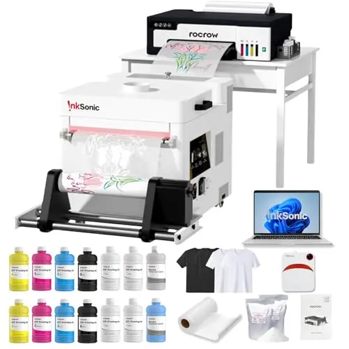 RocRow InkSonic L18058 DTF printer bundle with powder shaker