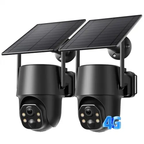 SEHMUA black outdoor 4G LTE security camera two-pack