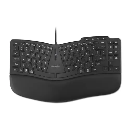 Kensington Pro Fit ergonomic curved keyboard with wrist pad