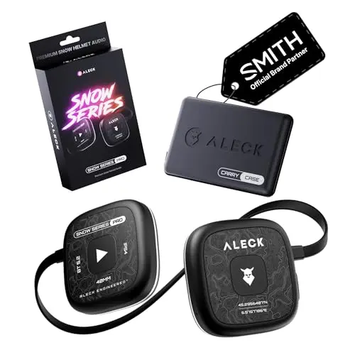 ALECK Snow Series Pro black wireless Bluetooth ski helmet speakers