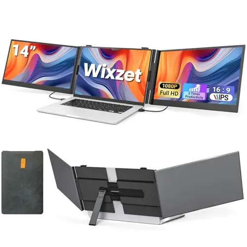 Wixzet 14-inch ultra-thin lightweight triple portable monitor