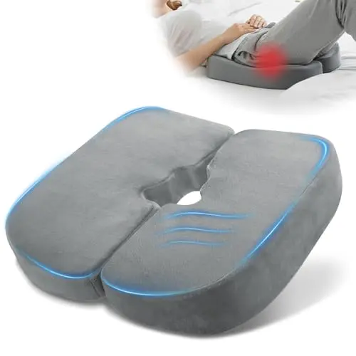 Bomggic light gray two-piece adjustable memory foam bed cushion