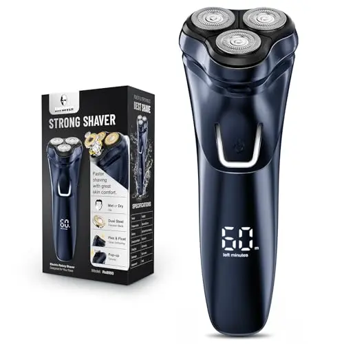 SHPAVVER rotary electric razor for men in luxury black