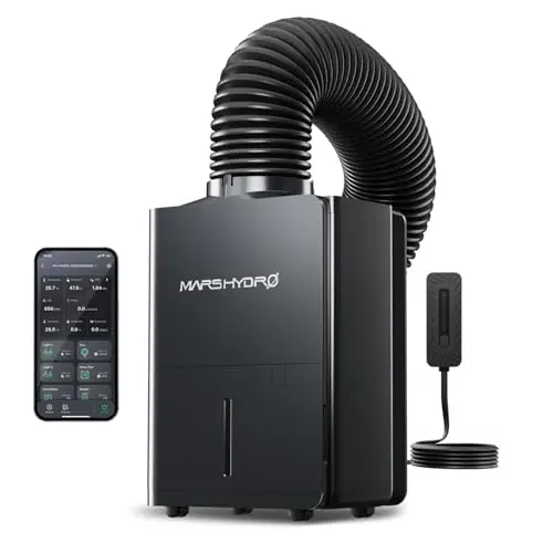 MARS HYDRO compressor dehumidifier with air duct attachment and digital display