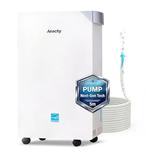 AEOCKY white Energy Star dehumidifier with pump and control panel