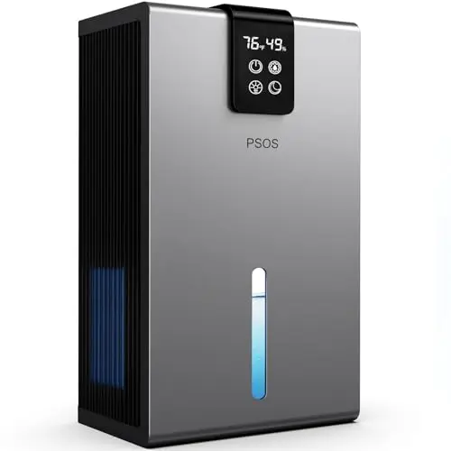 PSOS gray dehumidifier with digital humidity display