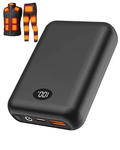 Veauney 16000mAh 7.4V battery pack for heated vests with adapter cables