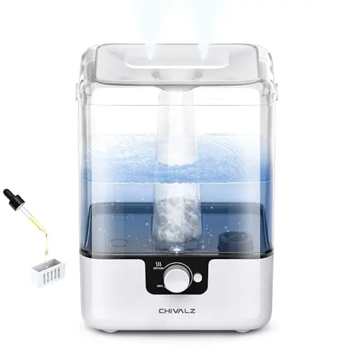 CHIVALZ white 6 liter humidifier with simple knob control