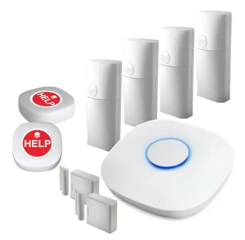 StackCare medical alert system with small motion and contact sensors