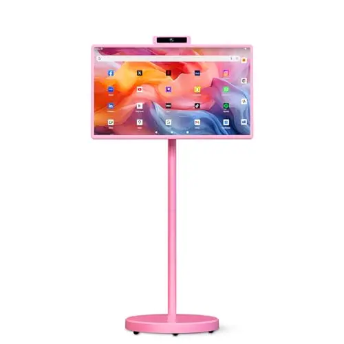 VLH 32-inch portable smart TV on a rolling stand with touch screen