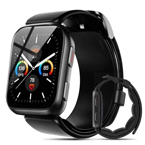 BP Doctor S7 smartwatch with a black inflatable air pump cuff on the wrist