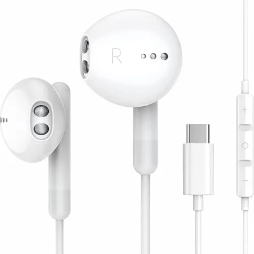 DNSEA white wired USB-C in-ear headphones for Motorola