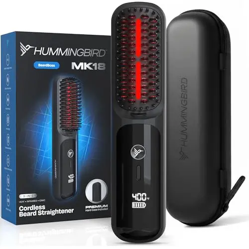 HUMMINGBIRD MK18 BeardBoss cordless beard straightener with travel case
